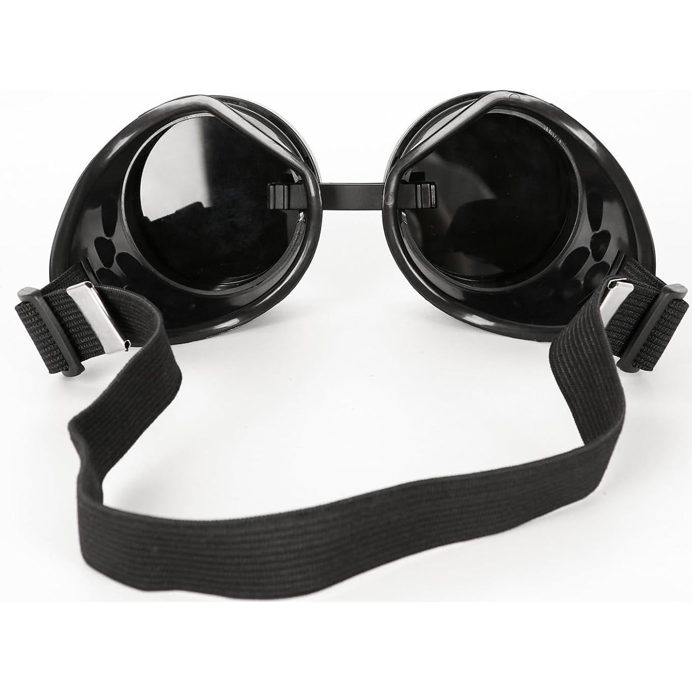 Gafas Steampunk Vintage Ajustables para Cosplay - Negro