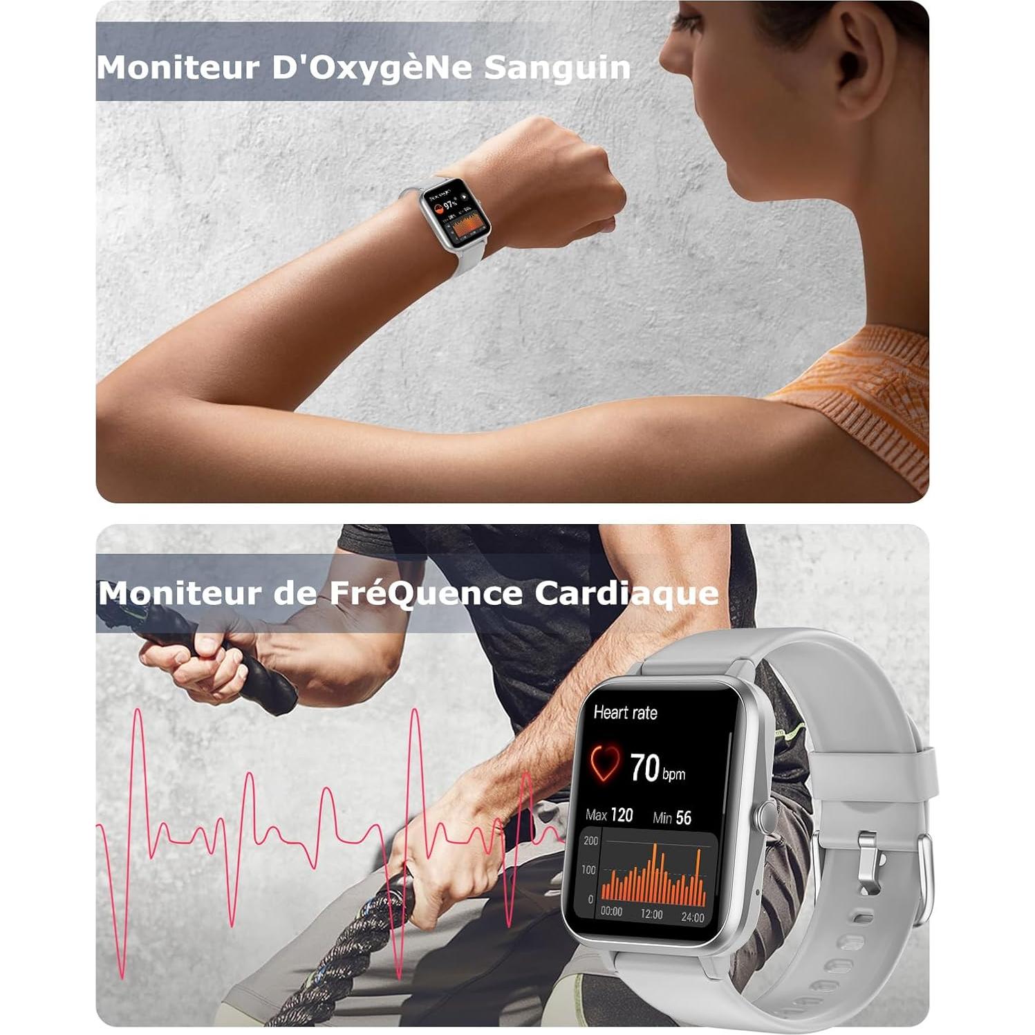 Reloj Inteligente GRV IP68 Fitness Llamadas Gris