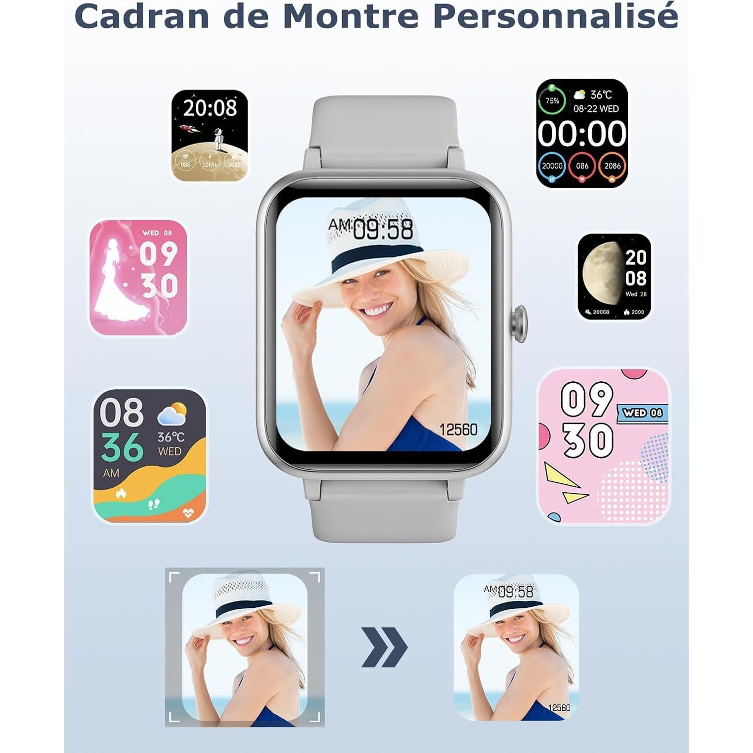 Reloj Inteligente GRV IP68 Fitness Llamadas Gris