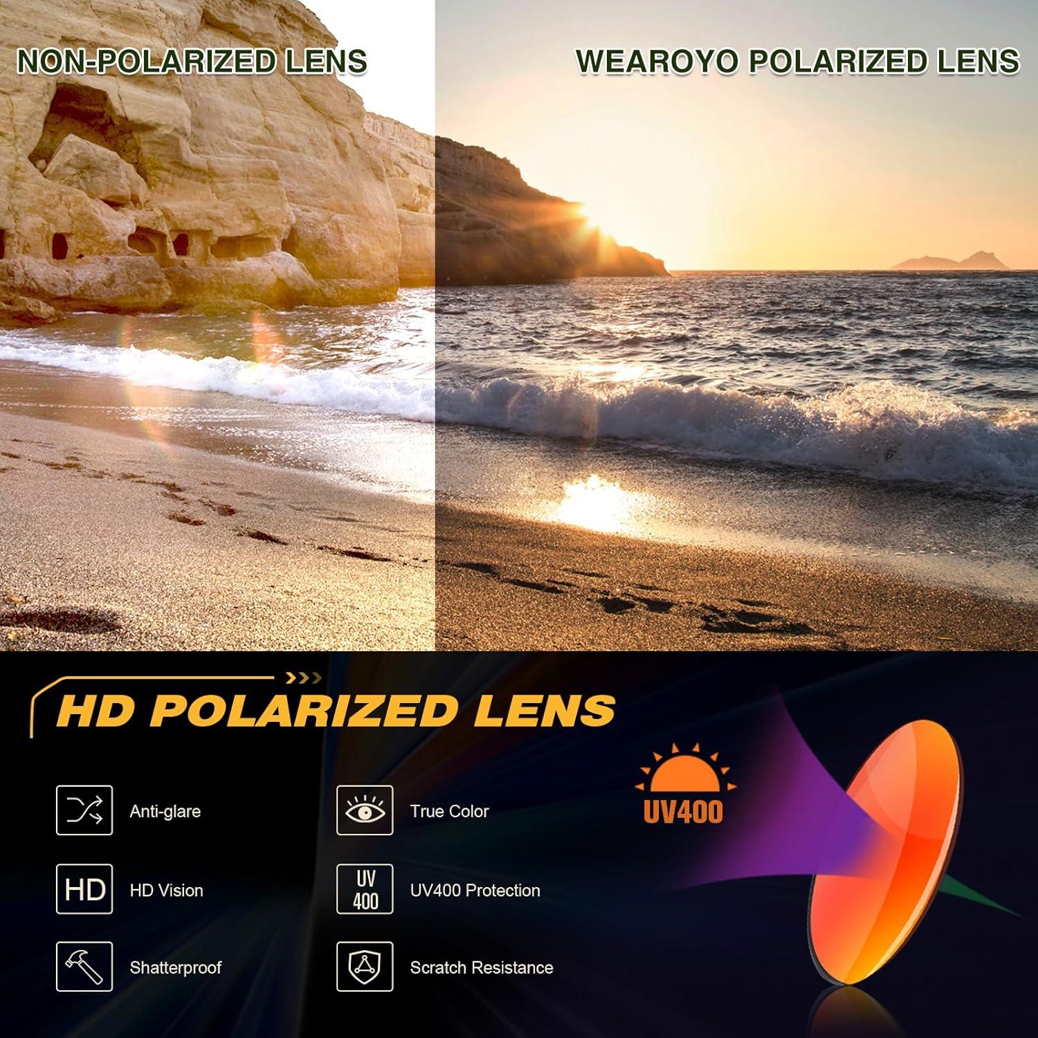 Gafas de sol polarizadas WEAROYO UV400 para hombres y mujeres