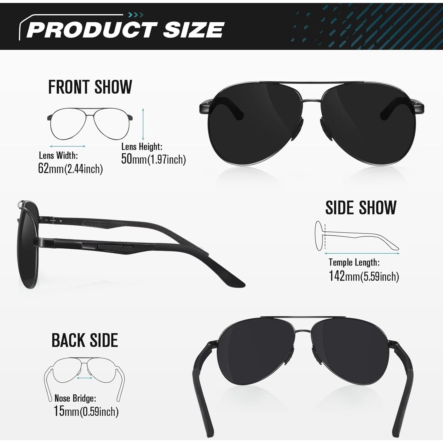 Gafas de sol polarizadas WEAROYO UV400 para hombres y mujeres