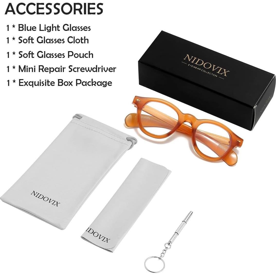 Gafas de Luz Azul NIDOVIX Redondas Unisex sin Prescripción