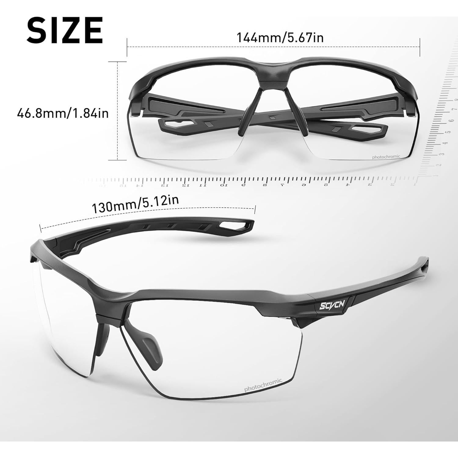 Gafas de sol fotocromáticas SCVCN UV400 para deporte unisex