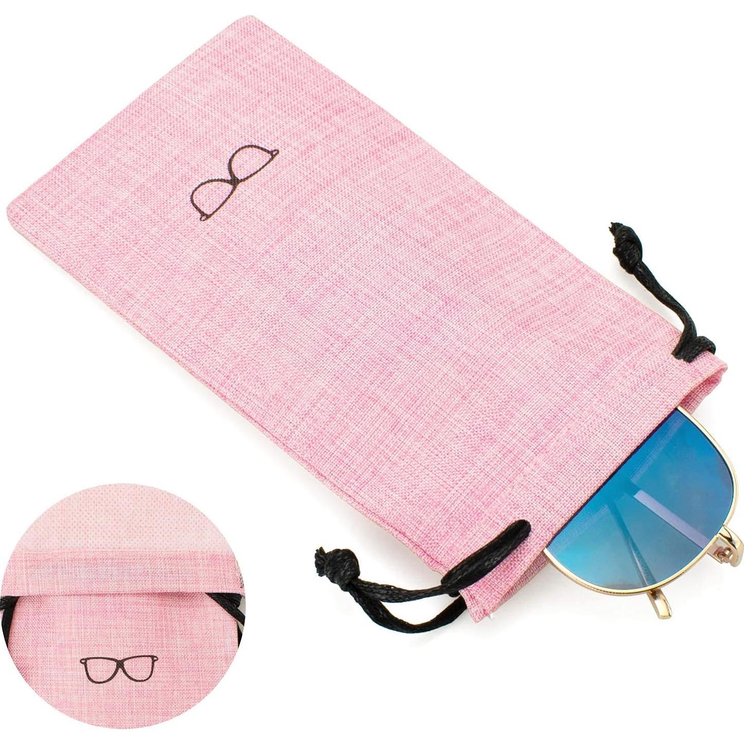 Estuche Duro para Gafas Vemiss Rosa Grande con Paño de Limpieza