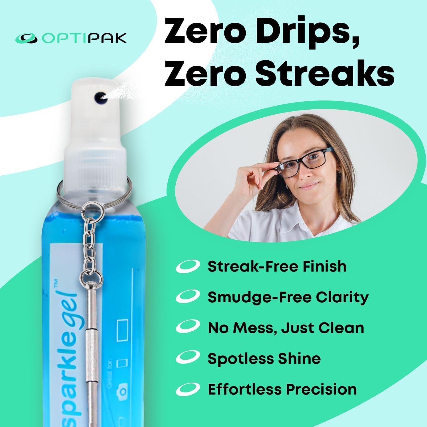 Kit de limpieza de gafas OPTIPAK 2x30ml + paños + destornillador