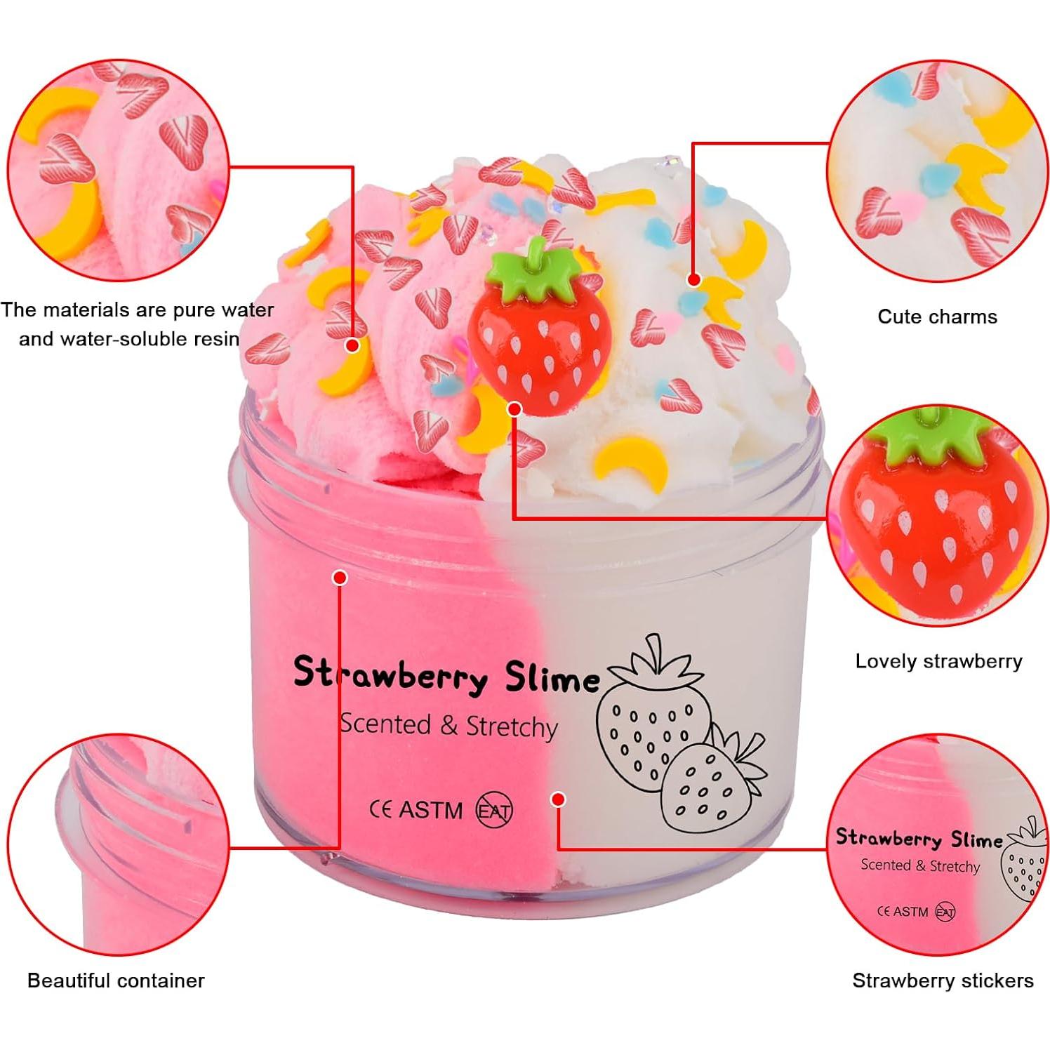 Slime de Nube Fumeetplax 200ml Aroma Fresa No Pegajoso