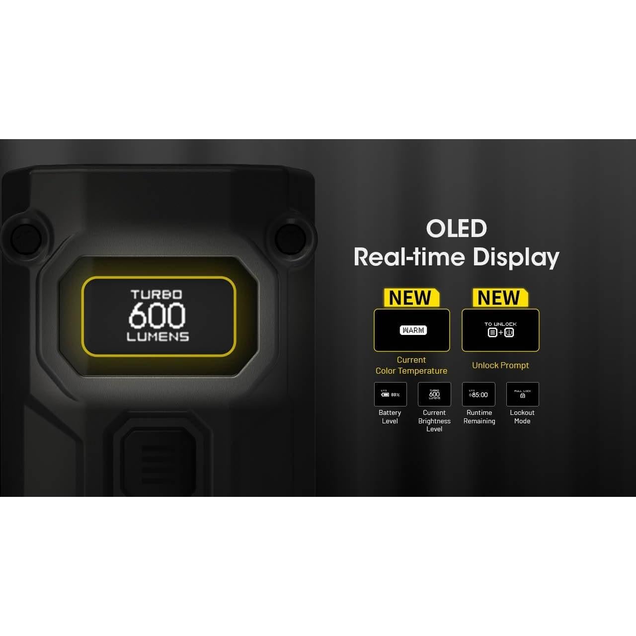 Linterna de Llavero Nitecore TINI 3 600 Lúmenes Recargable USB-C