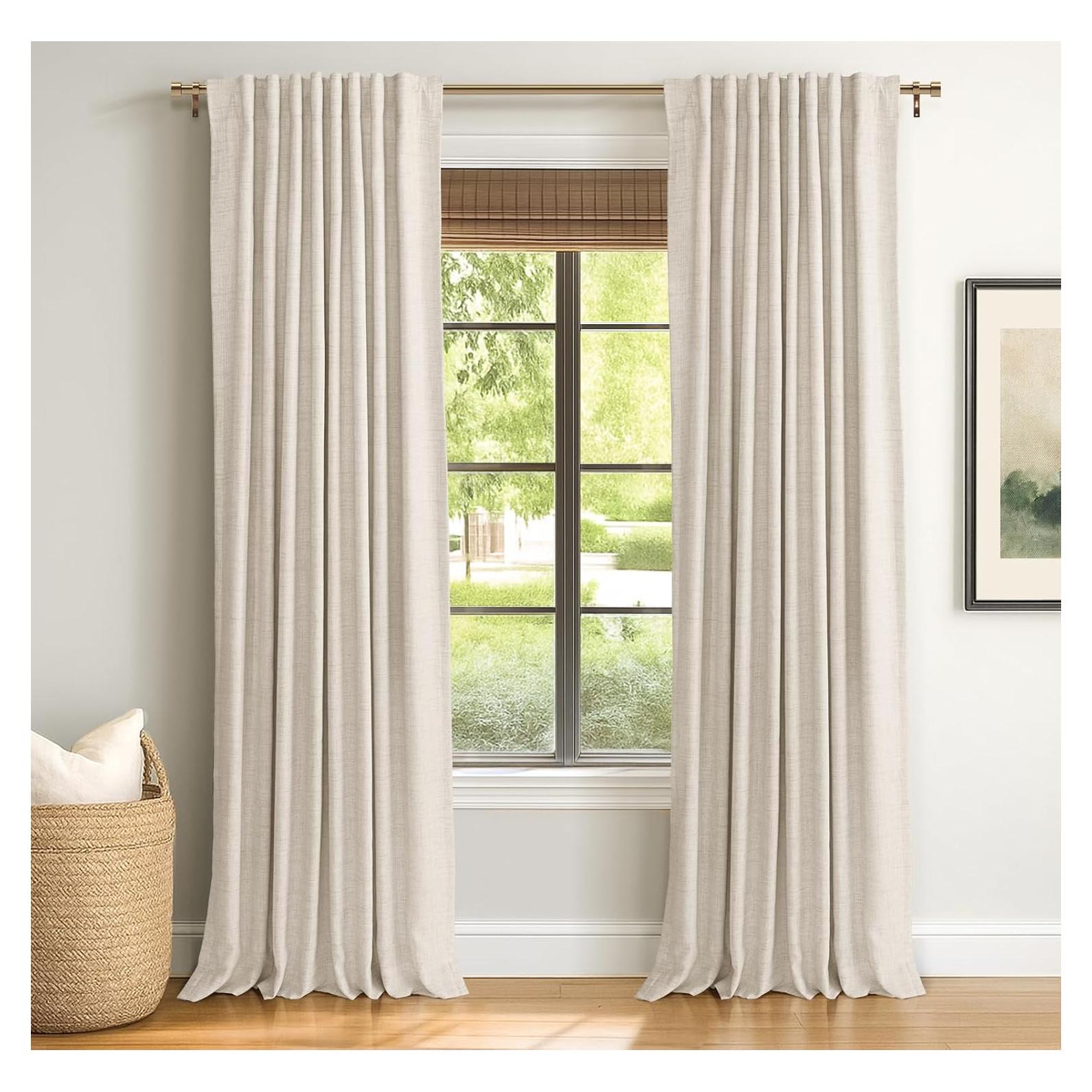 Cortinas Opacas INOVADAY 127x160 cm 2 Paneles Lino Crema