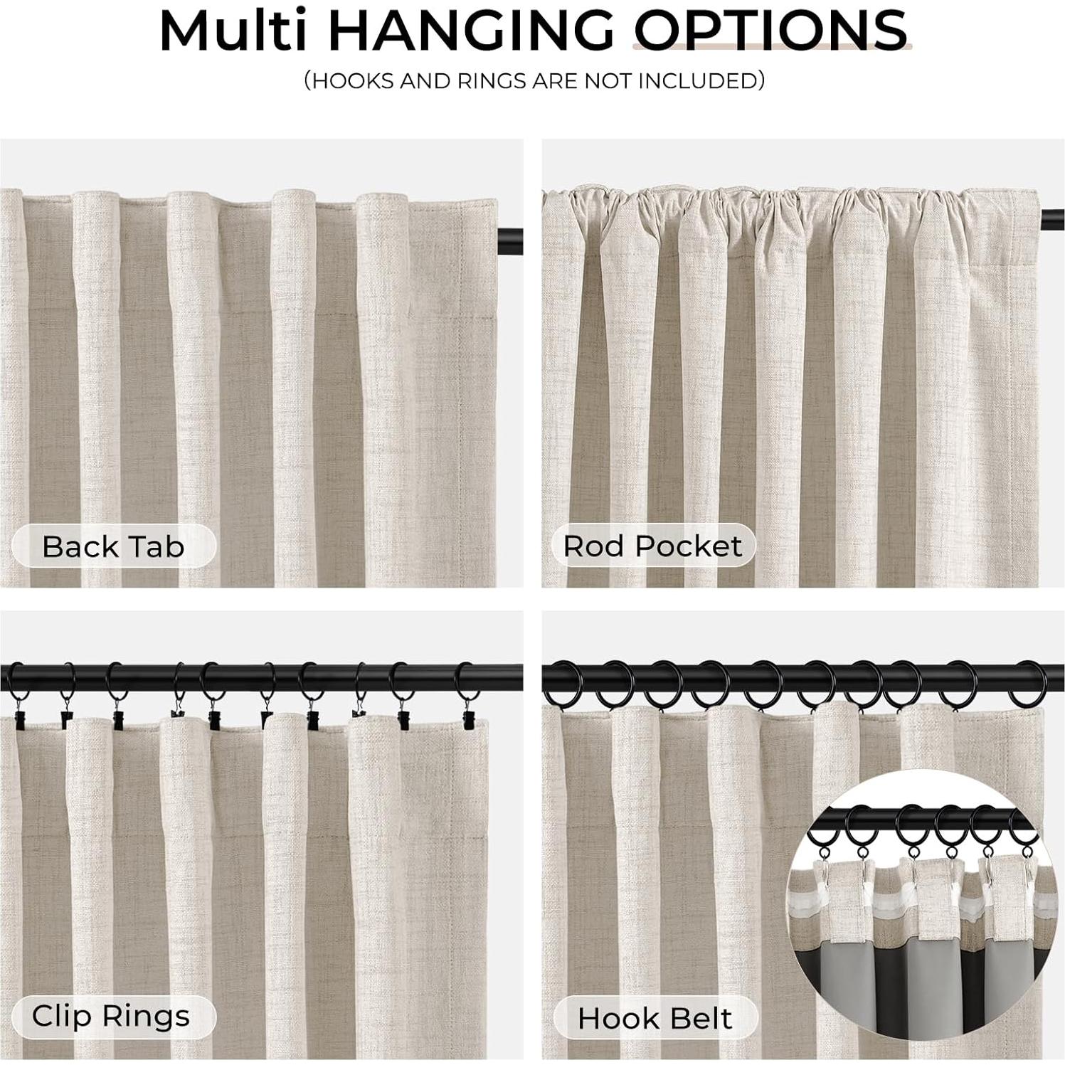 Cortinas Opacas INOVADAY 127x160 cm 2 Paneles Lino Crema