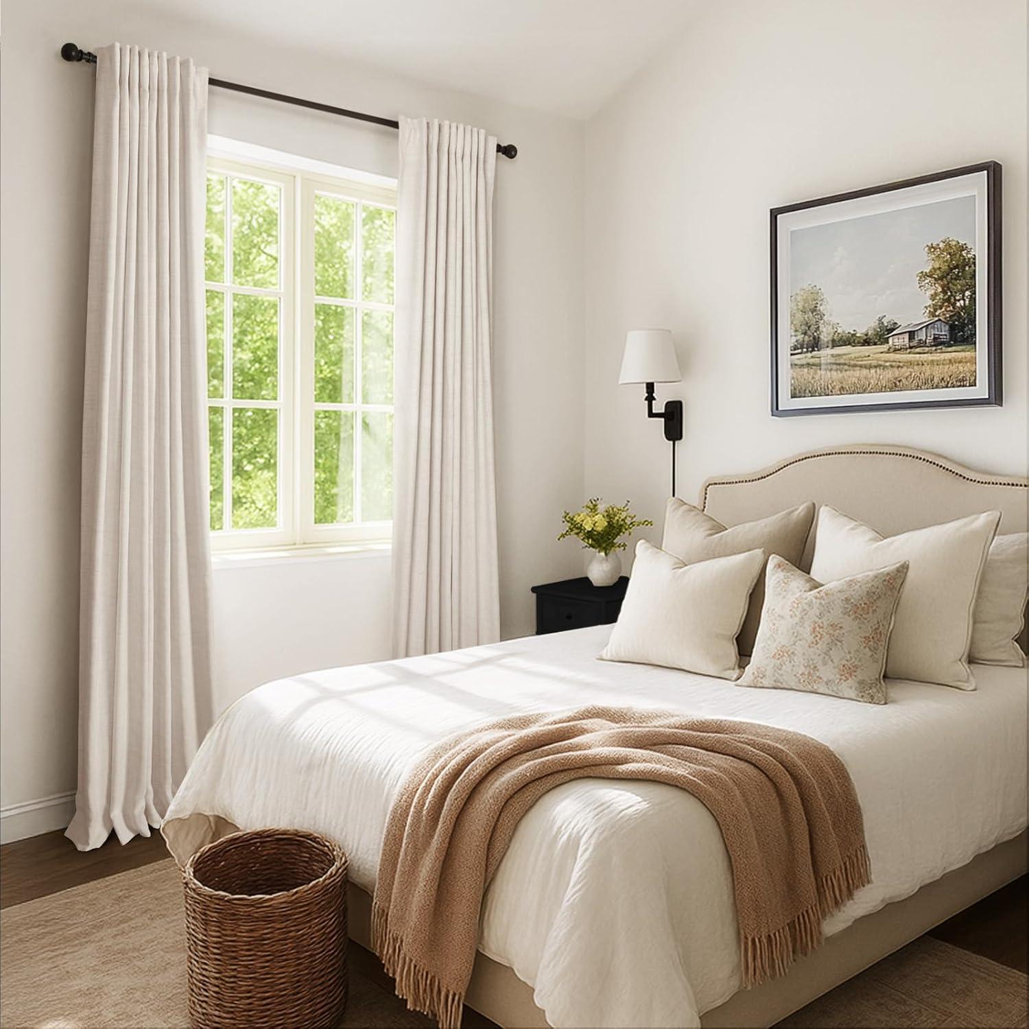 Cortinas Opacas INOVADAY 127x160 cm 2 Paneles Lino Crema