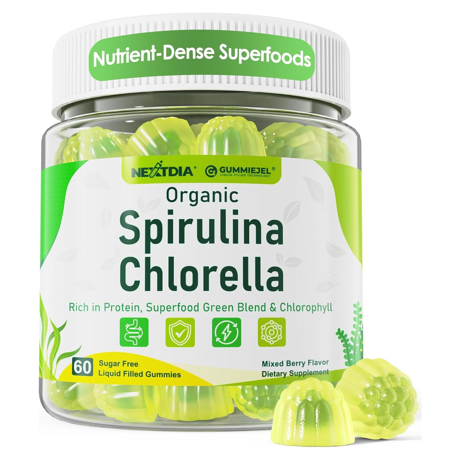 Gomitas Orgánicas de Espirulina y Clorella NextDia 60 Unidades