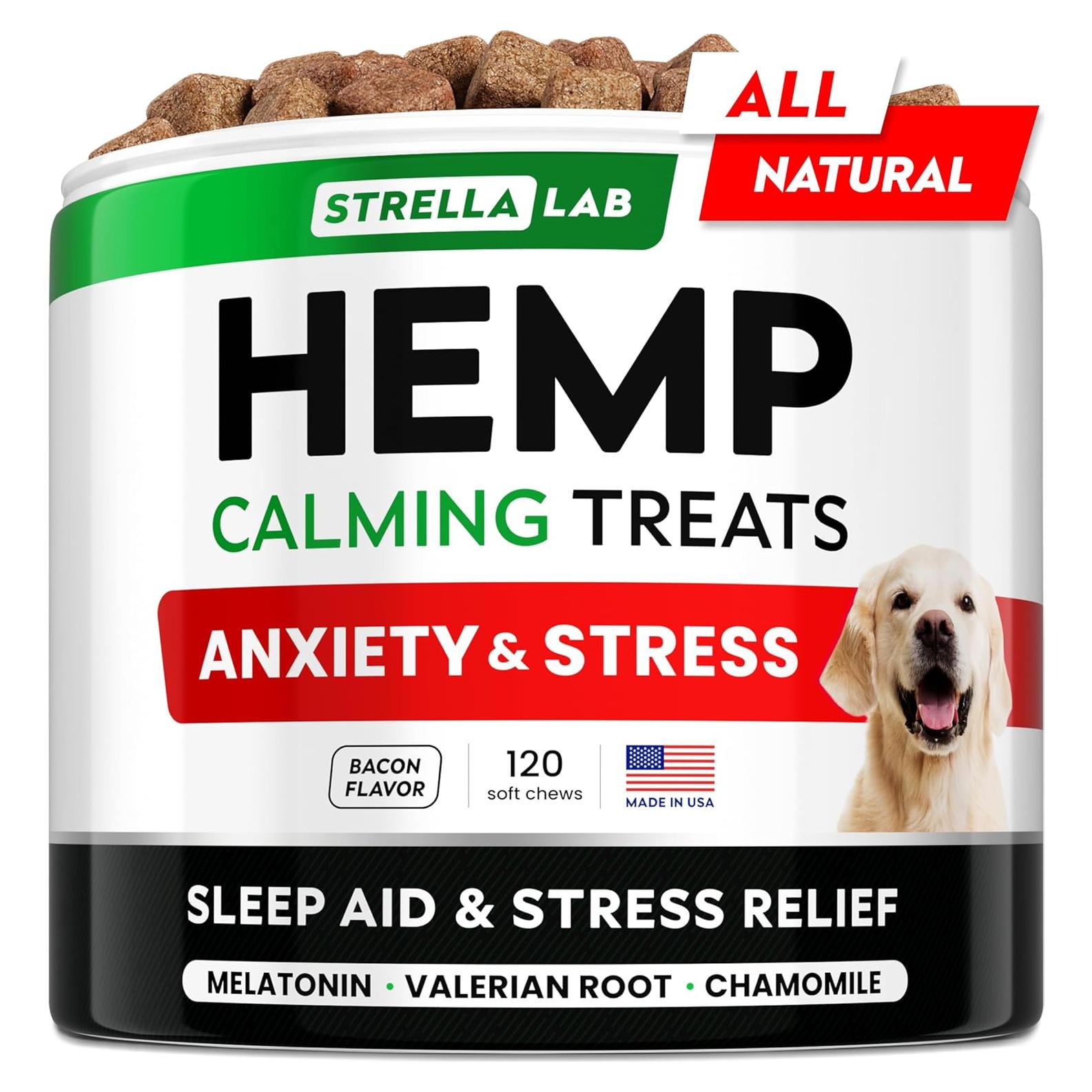 Golosinas Calmantes para Perros STRELLALAB 120 Ct Tocino