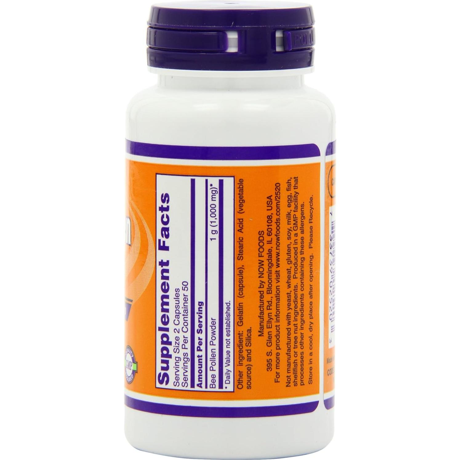 Polen de Abeja NOW 500mg 100 Cápsulas x3 - Suplemento Natural