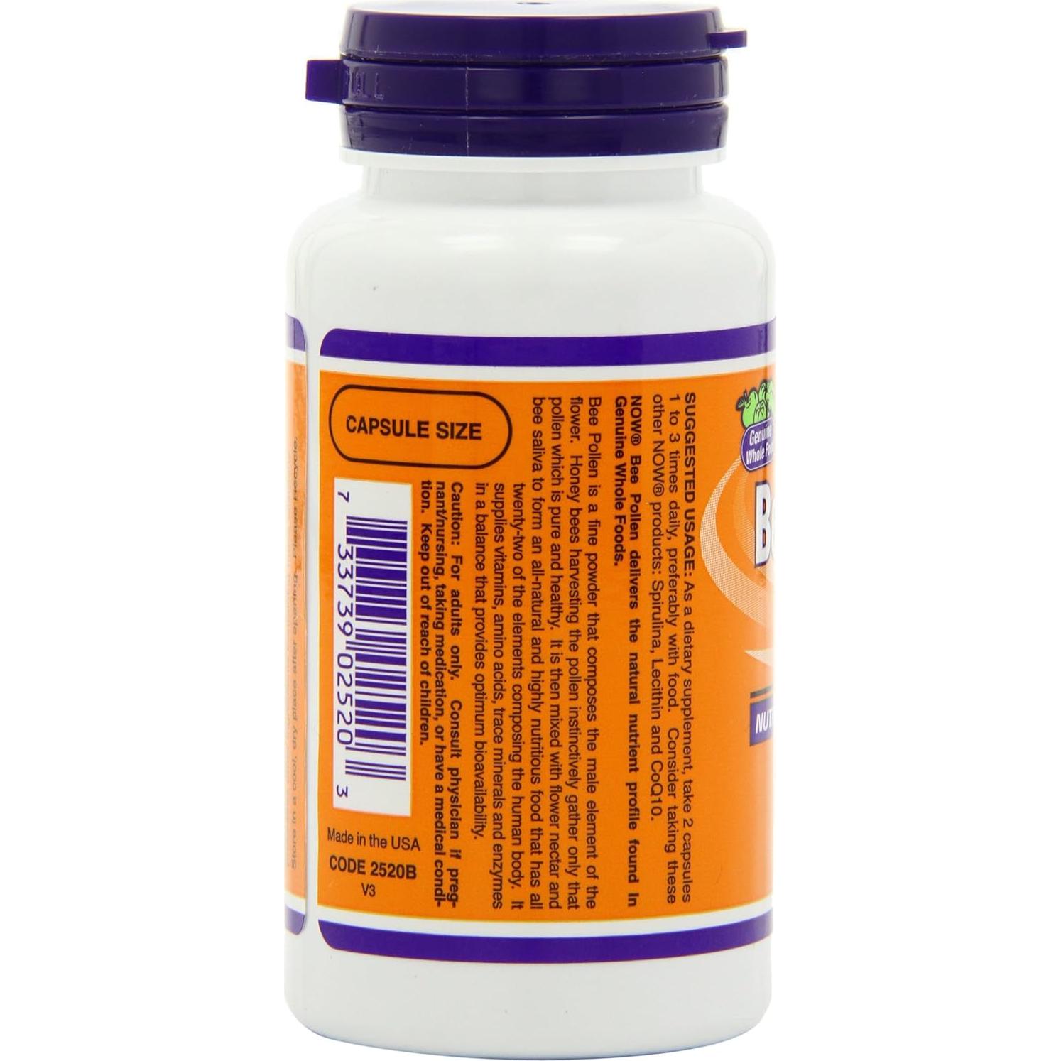 Polen de Abeja NOW 500mg 100 Cápsulas x3 - Suplemento Natural