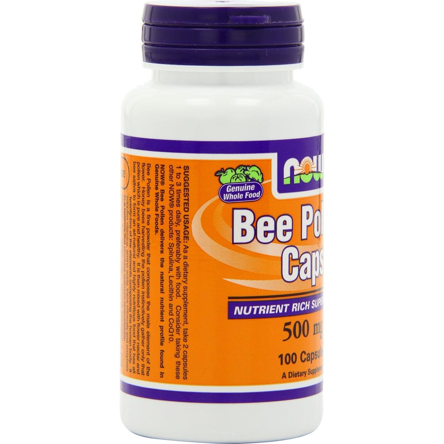Polen de Abeja NOW 500mg 100 Cápsulas x3 - Suplemento Natural
