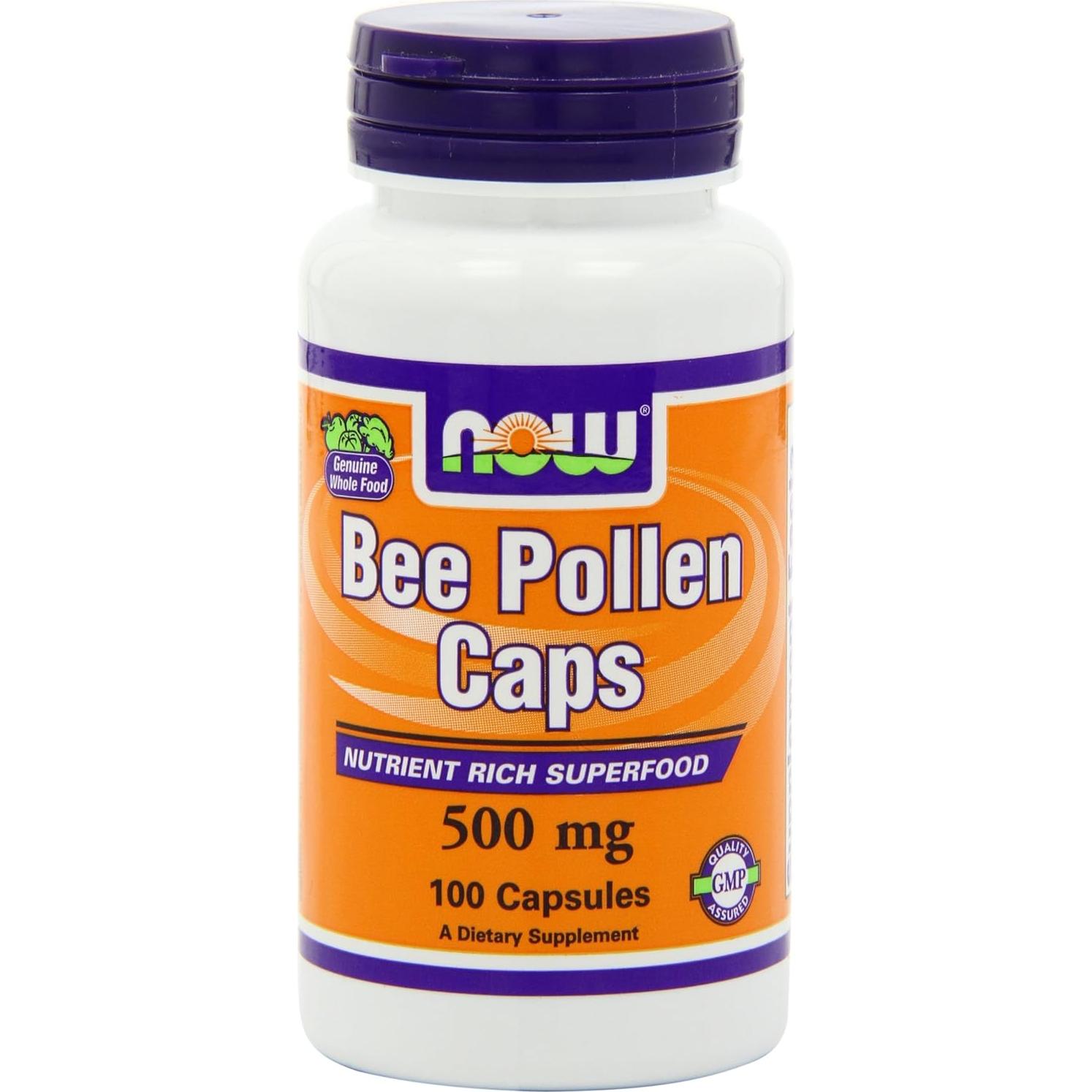 Polen de Abeja NOW 500mg 100 Cápsulas x3 - Suplemento Natural
