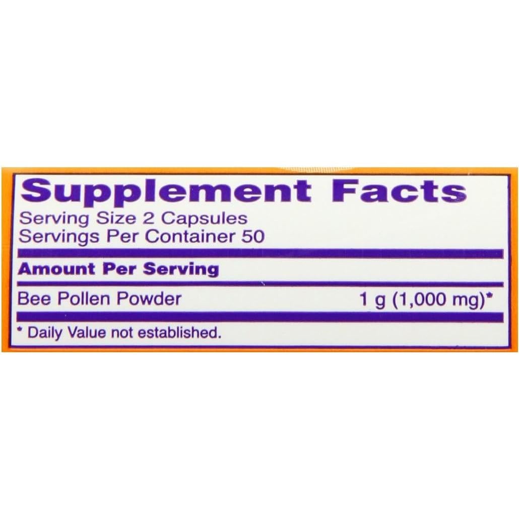 Polen de Abeja NOW 500mg 100 Cápsulas x3 - Suplemento Natural