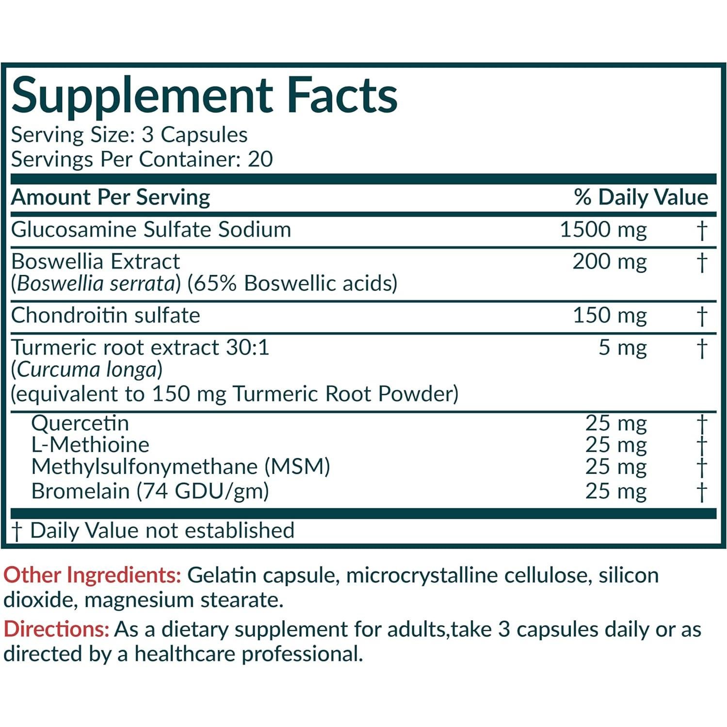 Fórmula Avanzada de Glucosamina y Condroitina Futurebiotics 60 Cápsulas