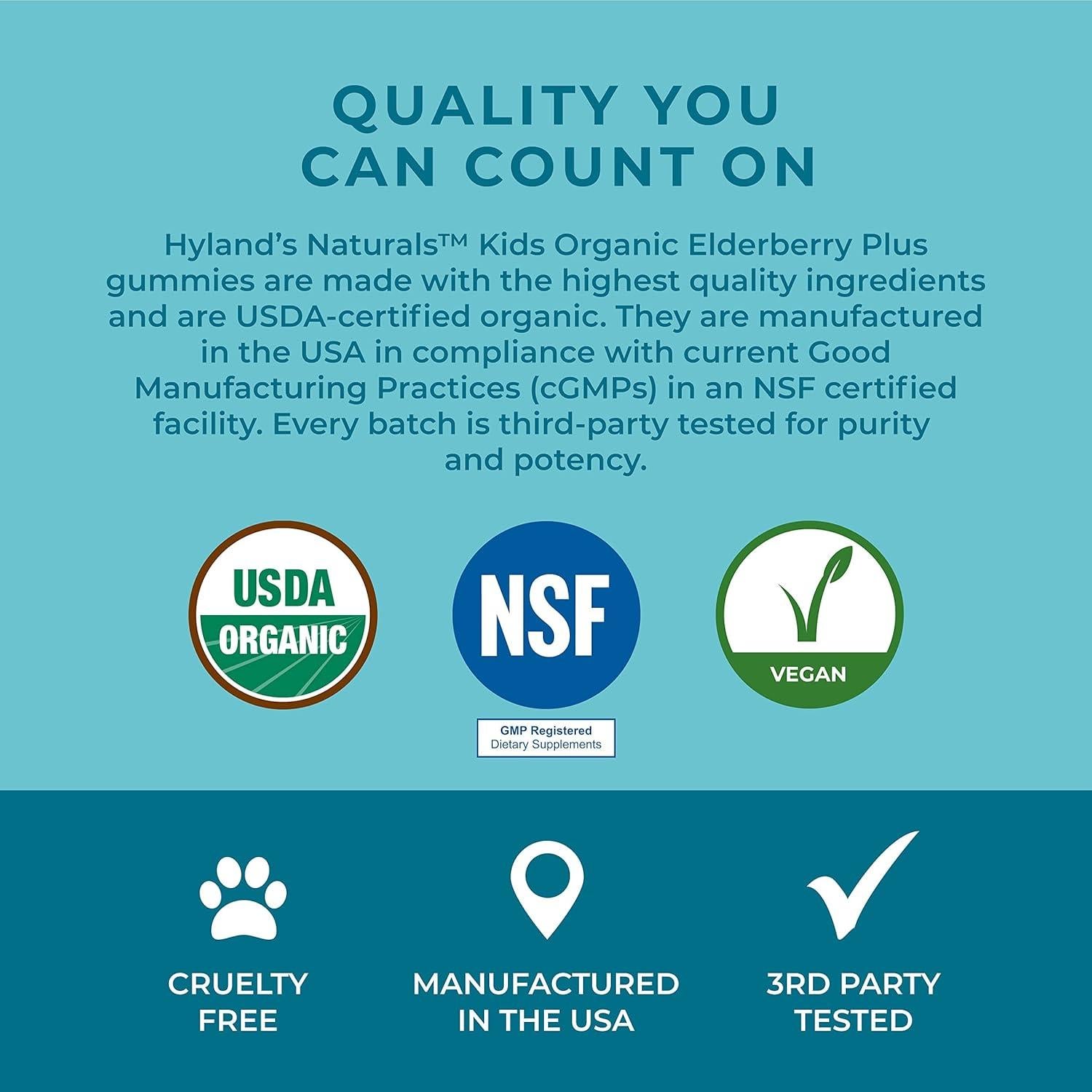 Gomitas Orgánicas Hyland's Plus para Niños 48 Unidades Zinc Vitamina C