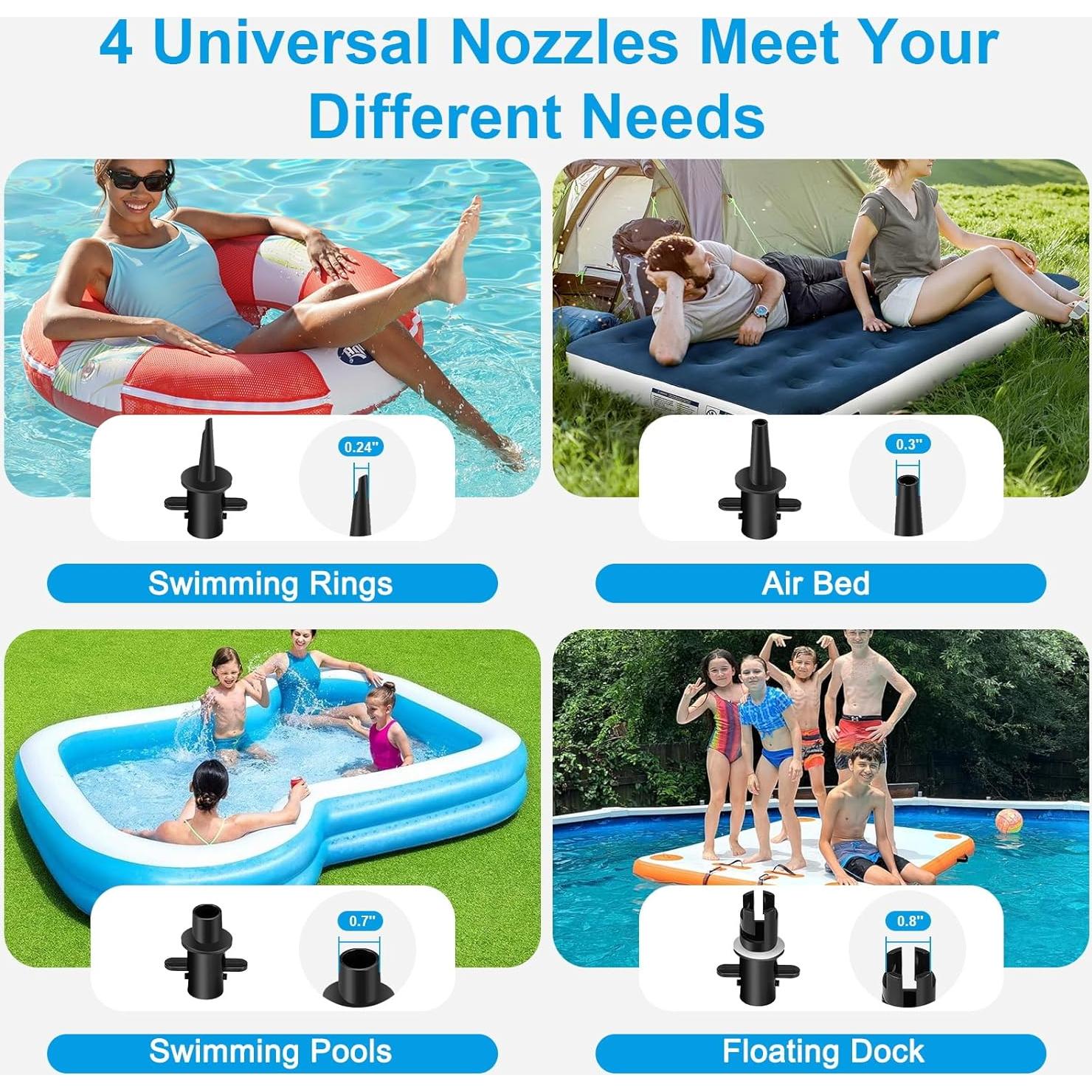 Bomba de Aire Eléctrica VOFiTNY 600W Inflar/Desinflar Rápido