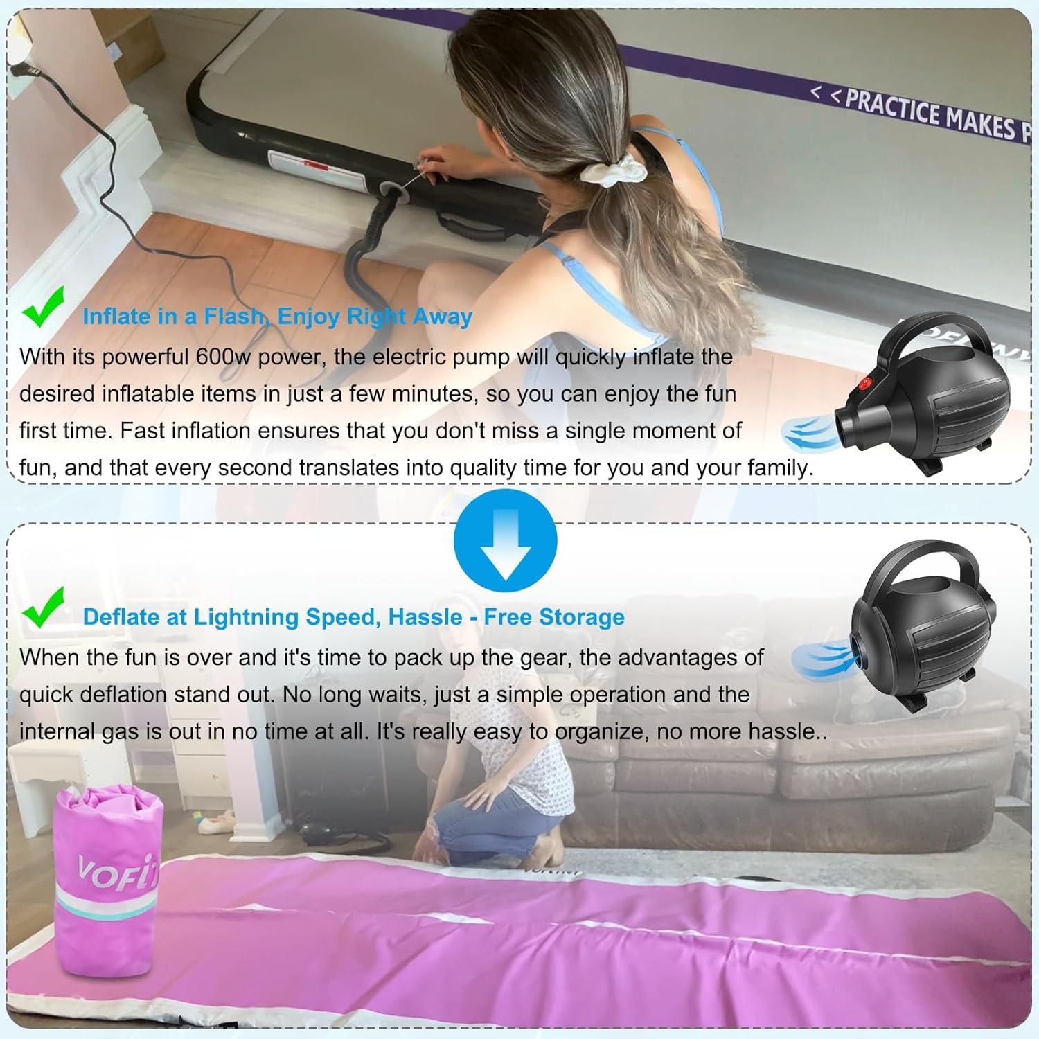 Bomba de Aire Eléctrica VOFiTNY 600W Inflar/Desinflar Rápido