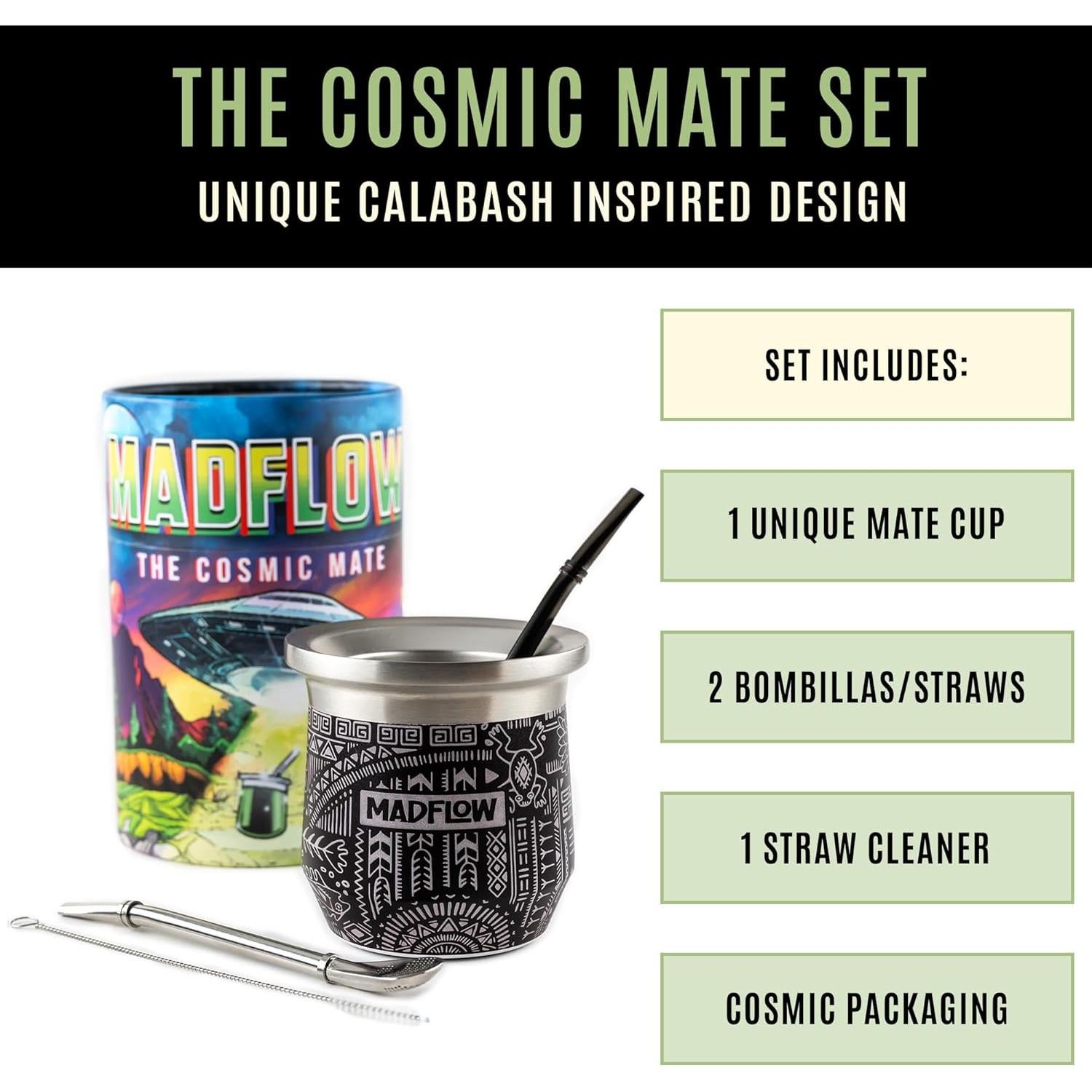 Taza de Yerba Mate MADFLOW Acero Inoxidable 220g Doble Pared