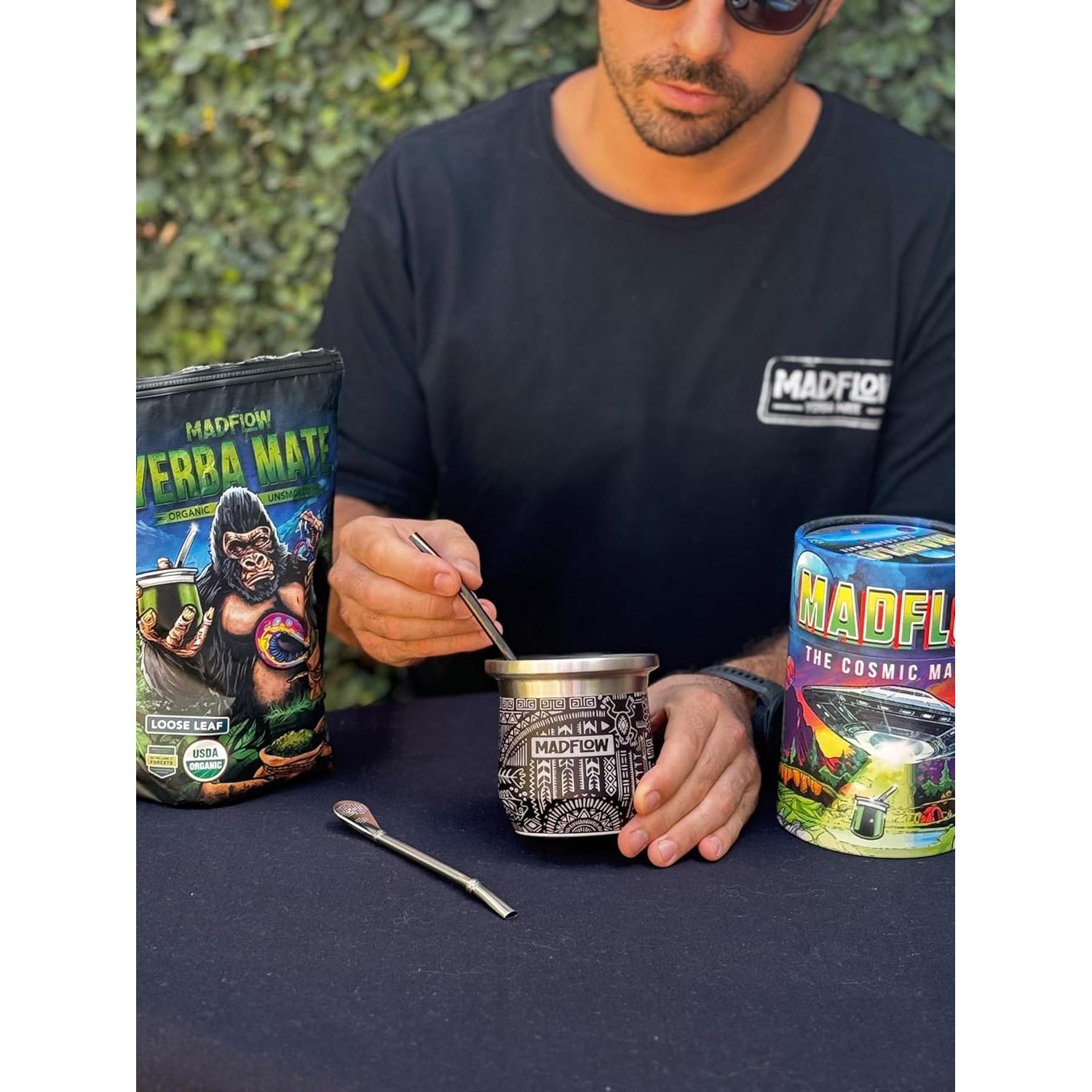 Taza de Yerba Mate MADFLOW Acero Inoxidable 220g Doble Pared