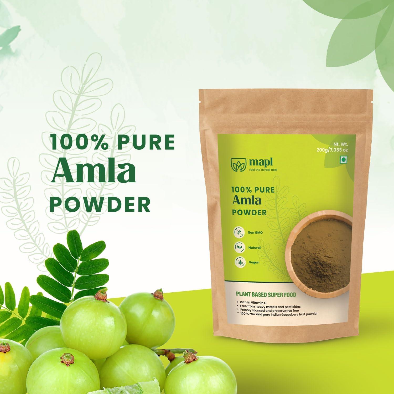 Polvo de Amla Orgánico MAPL 200 g - Superalimento para Piel y Cabello