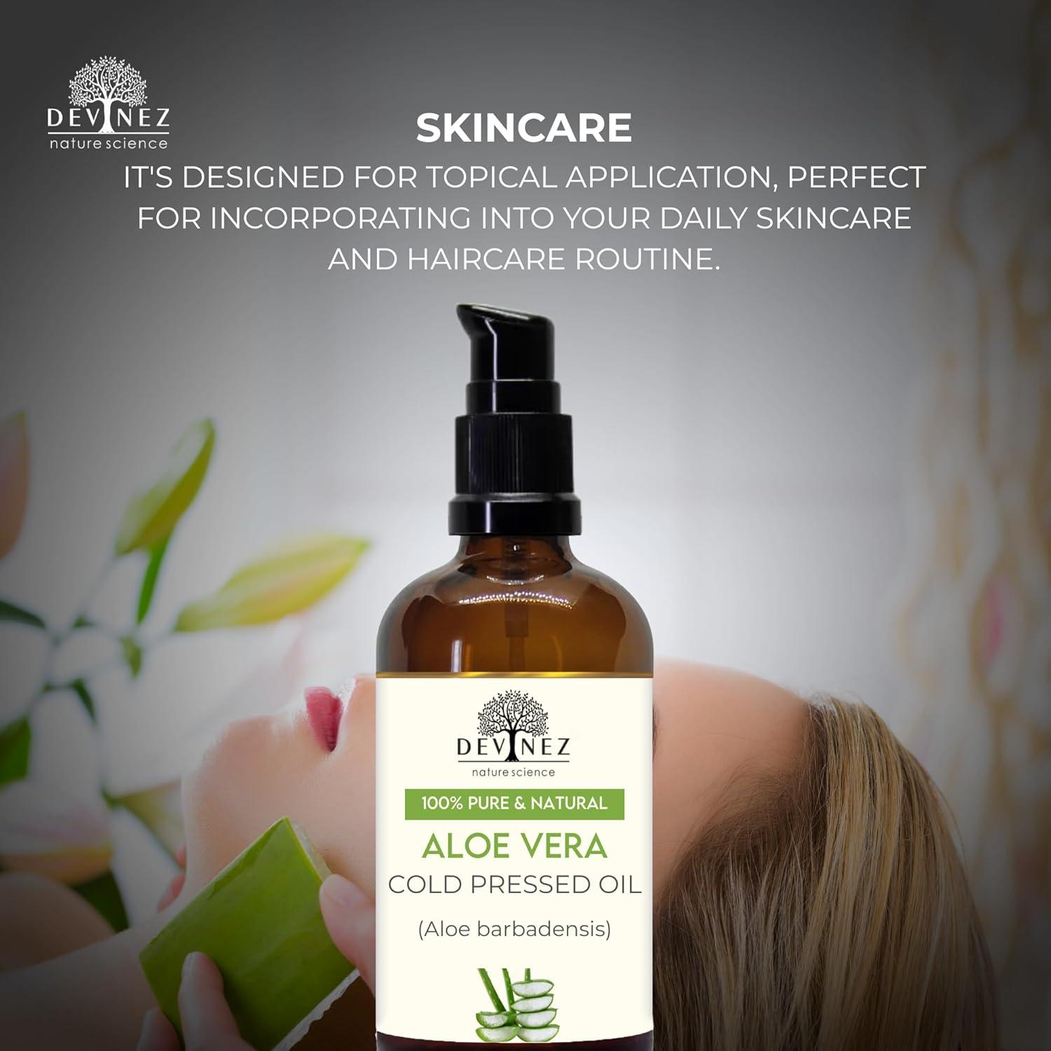 Aceite de Aloe Vera Prensado en Frío Devinez 30ml - Hidratante Piel y Cabello