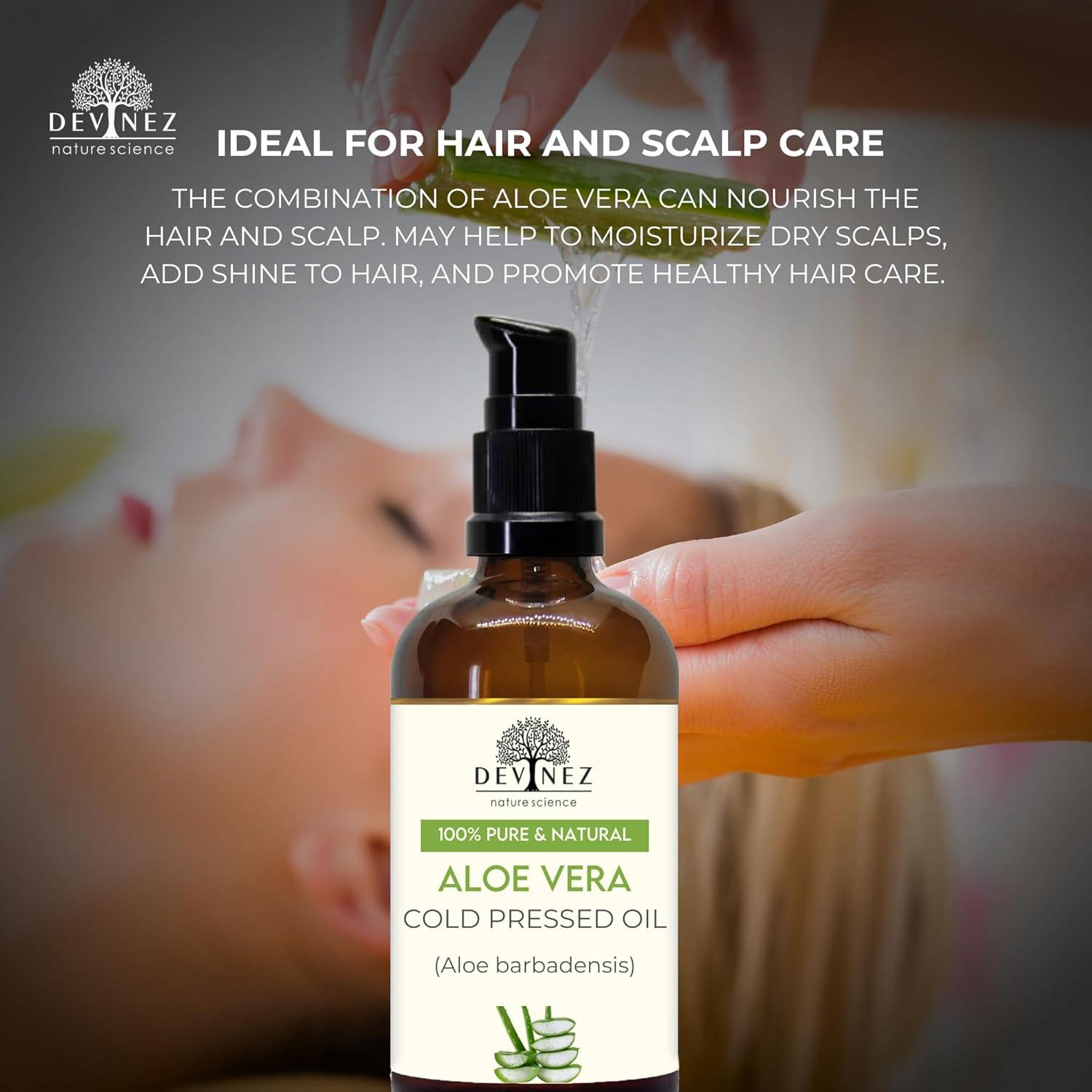 Aceite de Aloe Vera Prensado en Frío Devinez 30ml - Hidratante Piel y Cabello