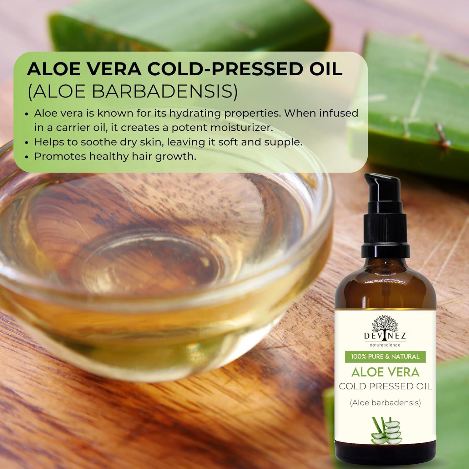 Aceite de Aloe Vera Prensado en Frío Devinez 30ml - Hidratante Piel y Cabello