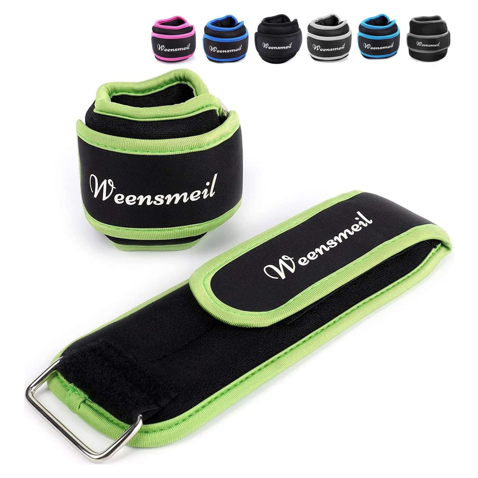 Pesas de Tobillo y Muñeca Weensmeil 2 lbs Ajustables