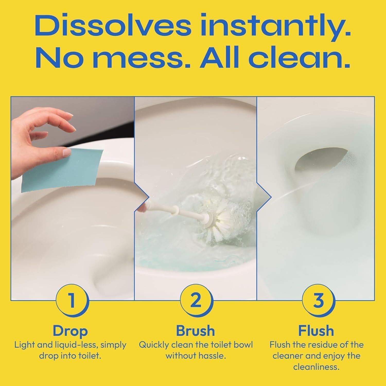 FOMIN Non-Toxic Toilet Bowl Cleaner Strips - (135 Strips) - Plastic-Free, Septic Safe Toilet Cleaning Strips, Remove Stains & Odors - The Ultimate Cleaning Solution