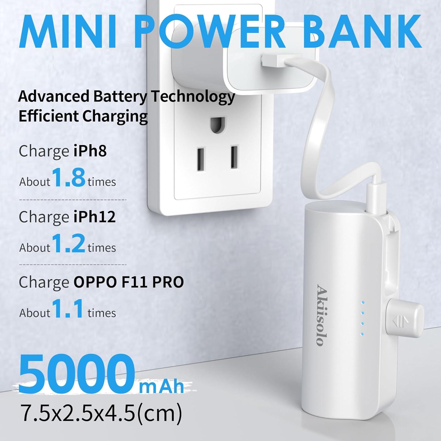 Cargador Portátil Power Bank Huizhou 5000mAh Doble USB Blanco
