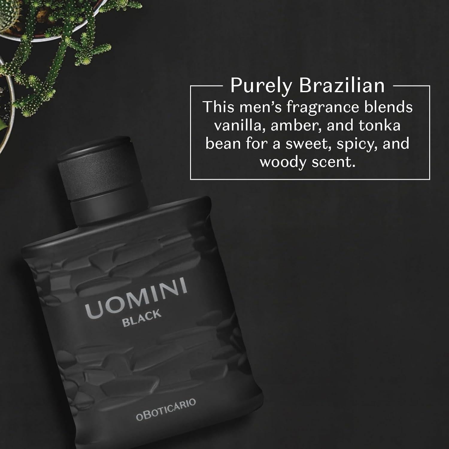 Colonia UOMINI BLACK O BOTICARIO 100ml Fragancia Amaderada