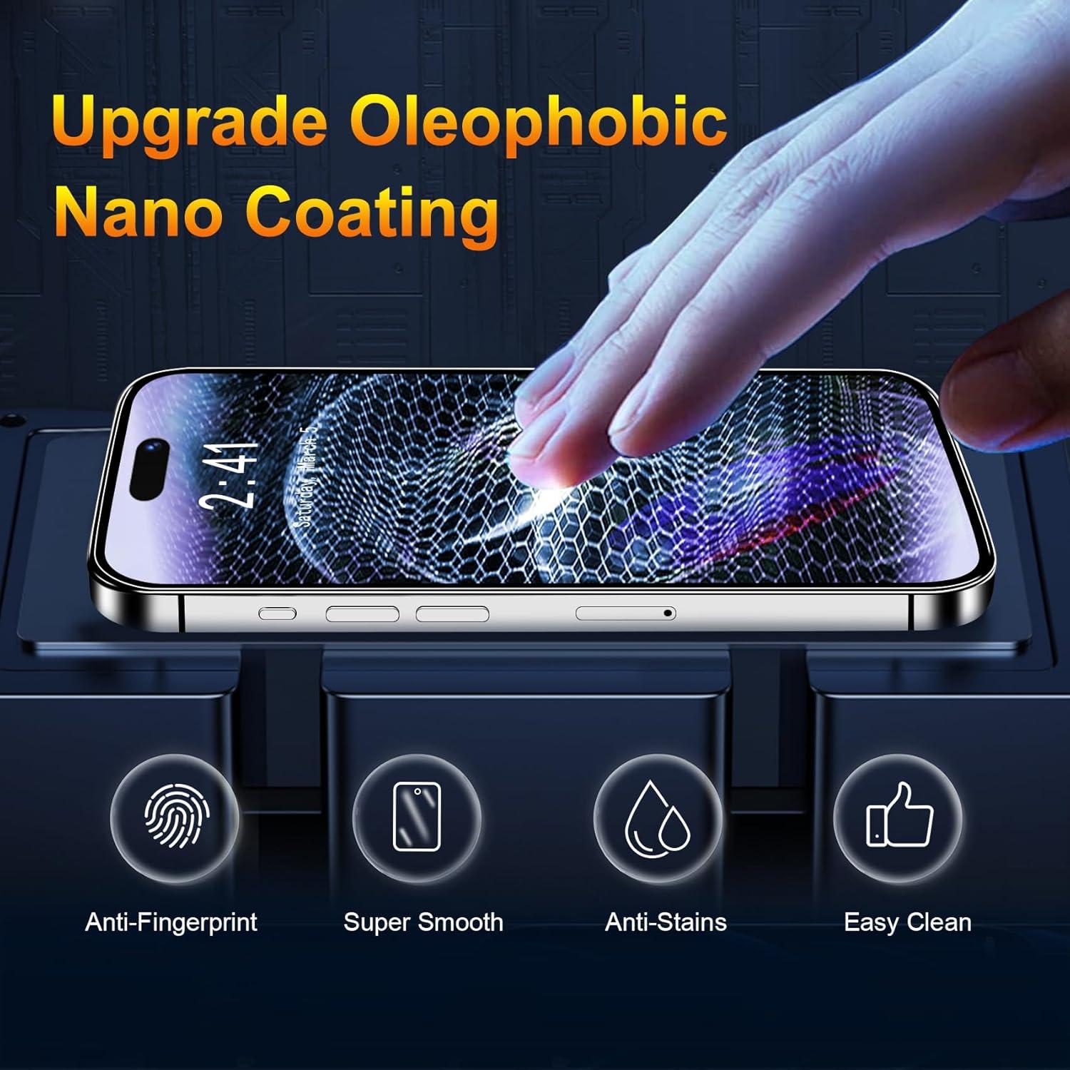 Protector de Pantalla QsmQam para iPhone 15 Pro Max 6.7" - 3 Unidades