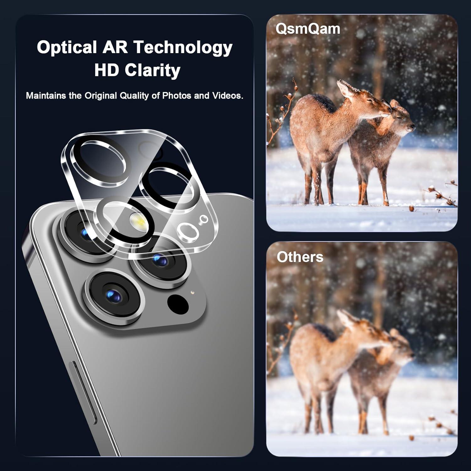 Protector de Pantalla QsmQam para iPhone 15 Pro Max 6.7" - 3 Unidades