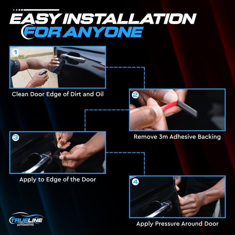 Protector de Bordes de Puerta True Line 1.83m Universal Negro