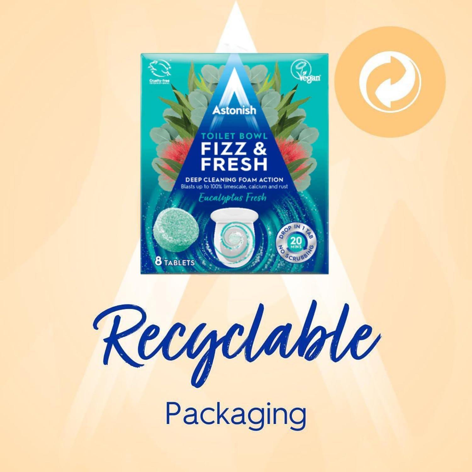 Limpiador de Inodoro Espumoso Astonish - 8 Tabletas Eucalipto