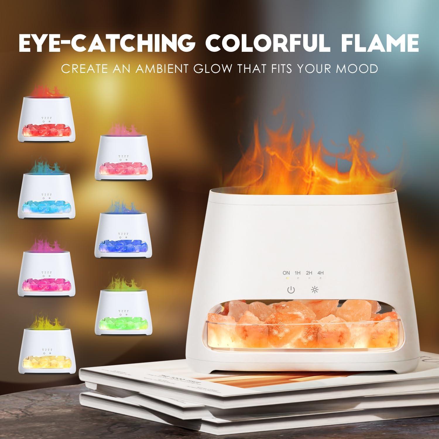 Difusor de Aceite Esencial SALKING 150ml con Lámpara de Sal