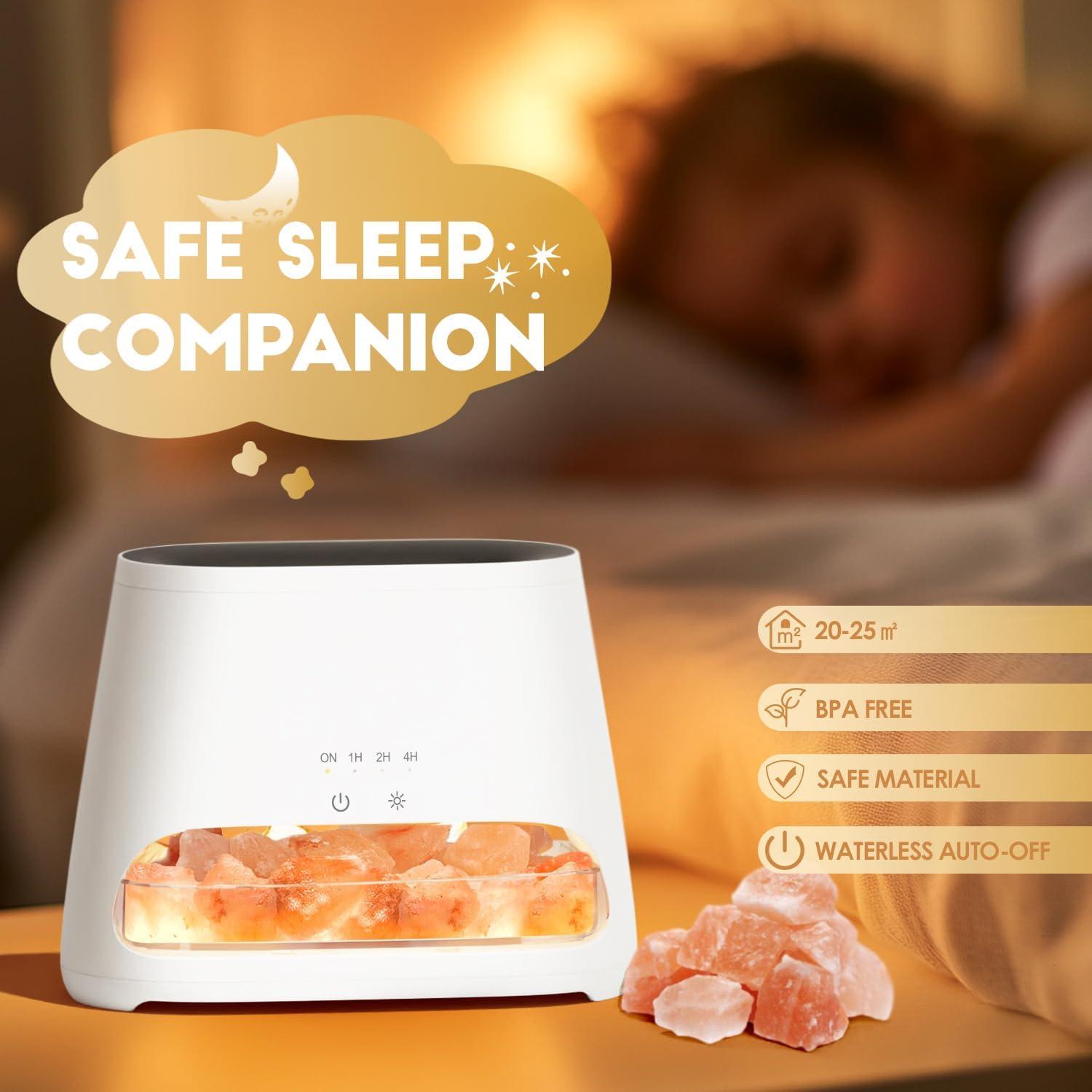 Difusor de Aceite Esencial SALKING 150ml con Lámpara de Sal