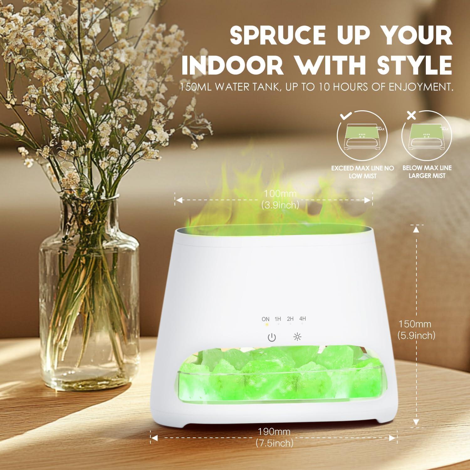 Difusor de Aceite Esencial SALKING 150ml con Lámpara de Sal