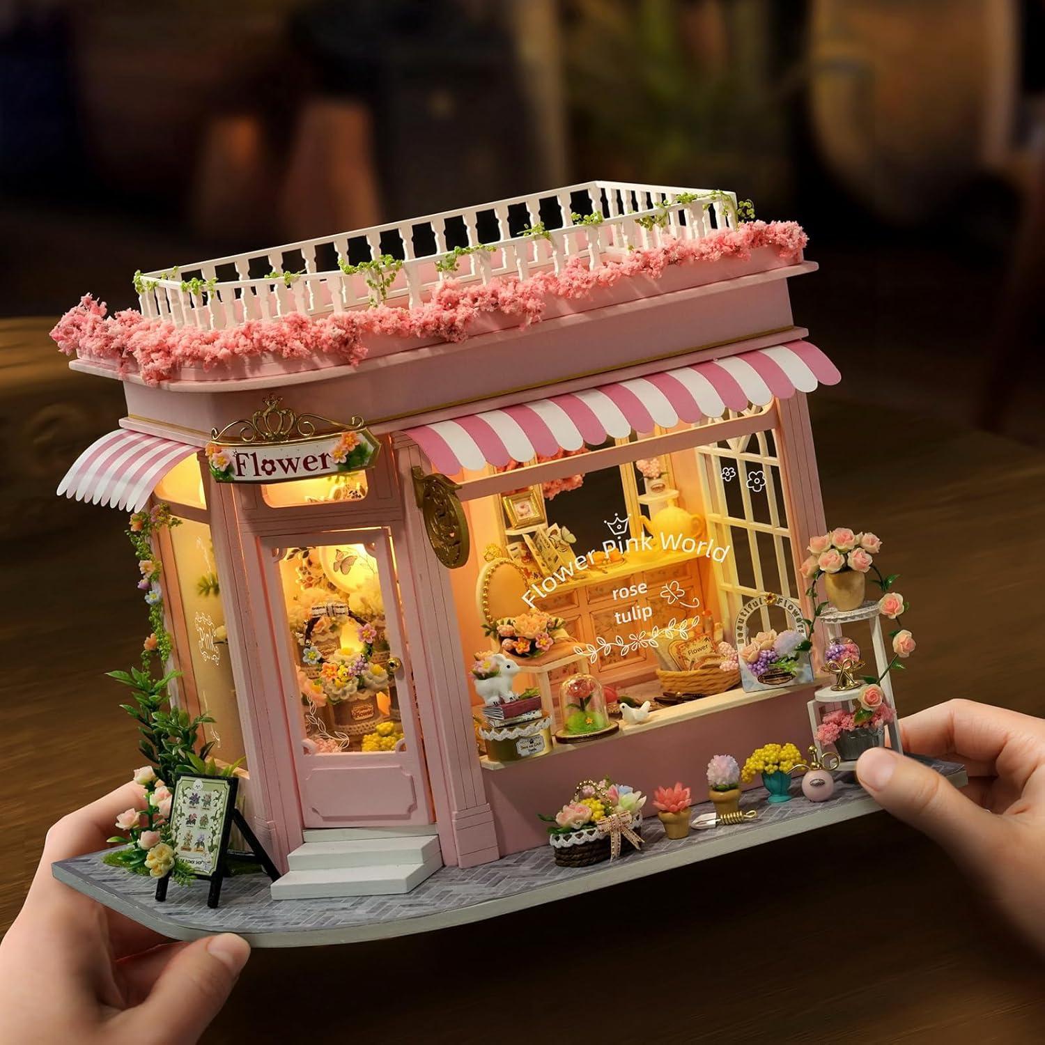 Kit de Casa en Miniatura CUTEROOM - Tienda de Flores Colorida