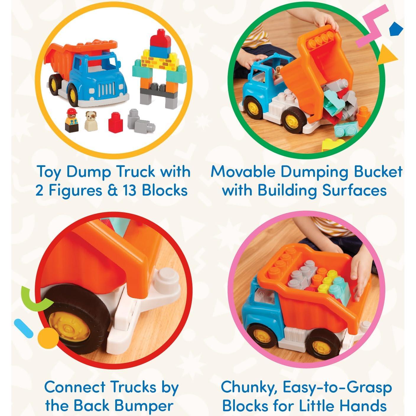 Bloques de Construcción Battat 80 Piezas Coloridas con Ruedas