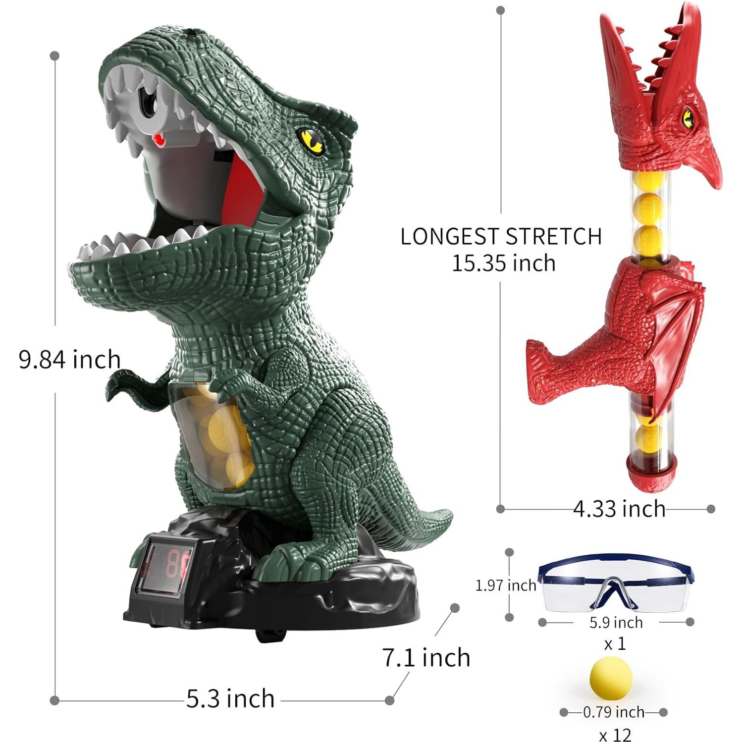 Juguete de Disparo Dinosaurio JUKUDAHU con Luz y Sonido