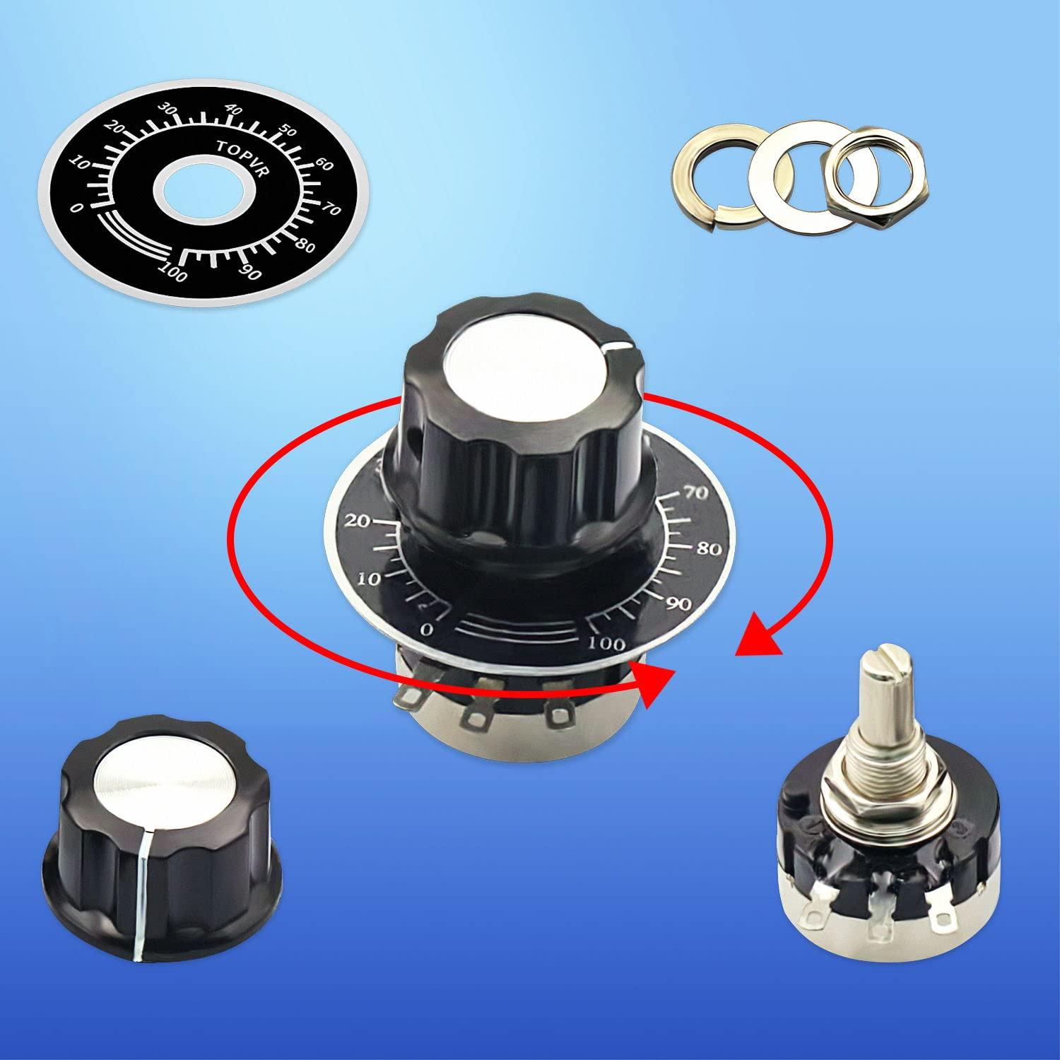 Potenciómetro Rotativo 1K Ohm CenryKay RV24YN20S B102 + Perillas