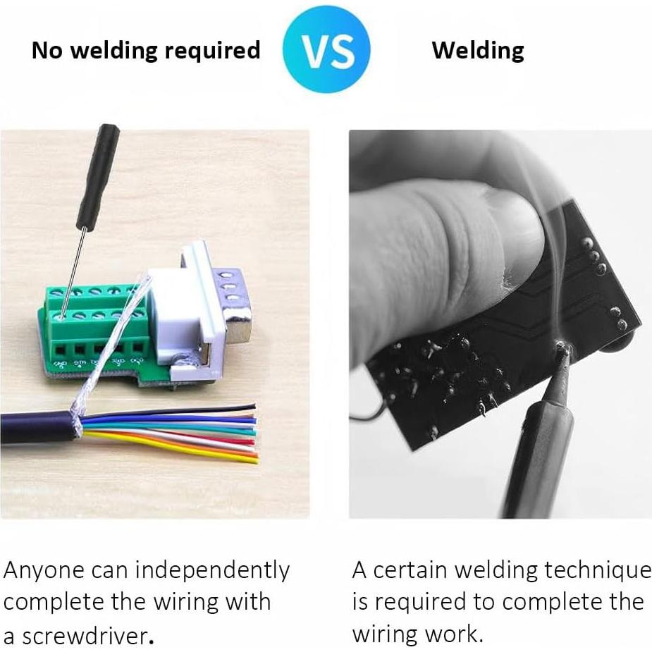 Conector DB9 Femenino Sin Soldadura Willwewon 9 Pines RS232