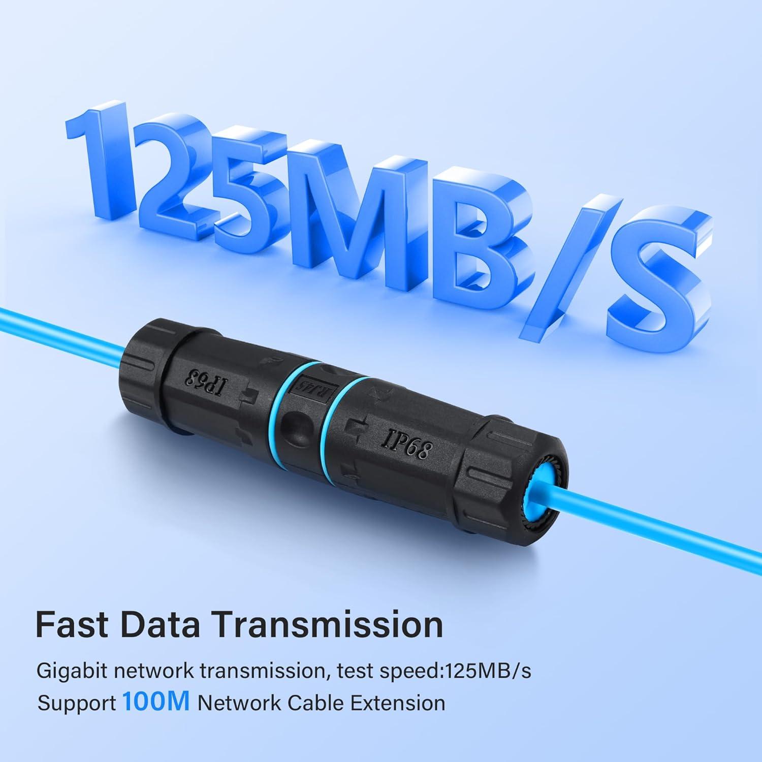 Acoplador RJ45 Impermeable IP68 SinLoon 2 Unidades Cat6