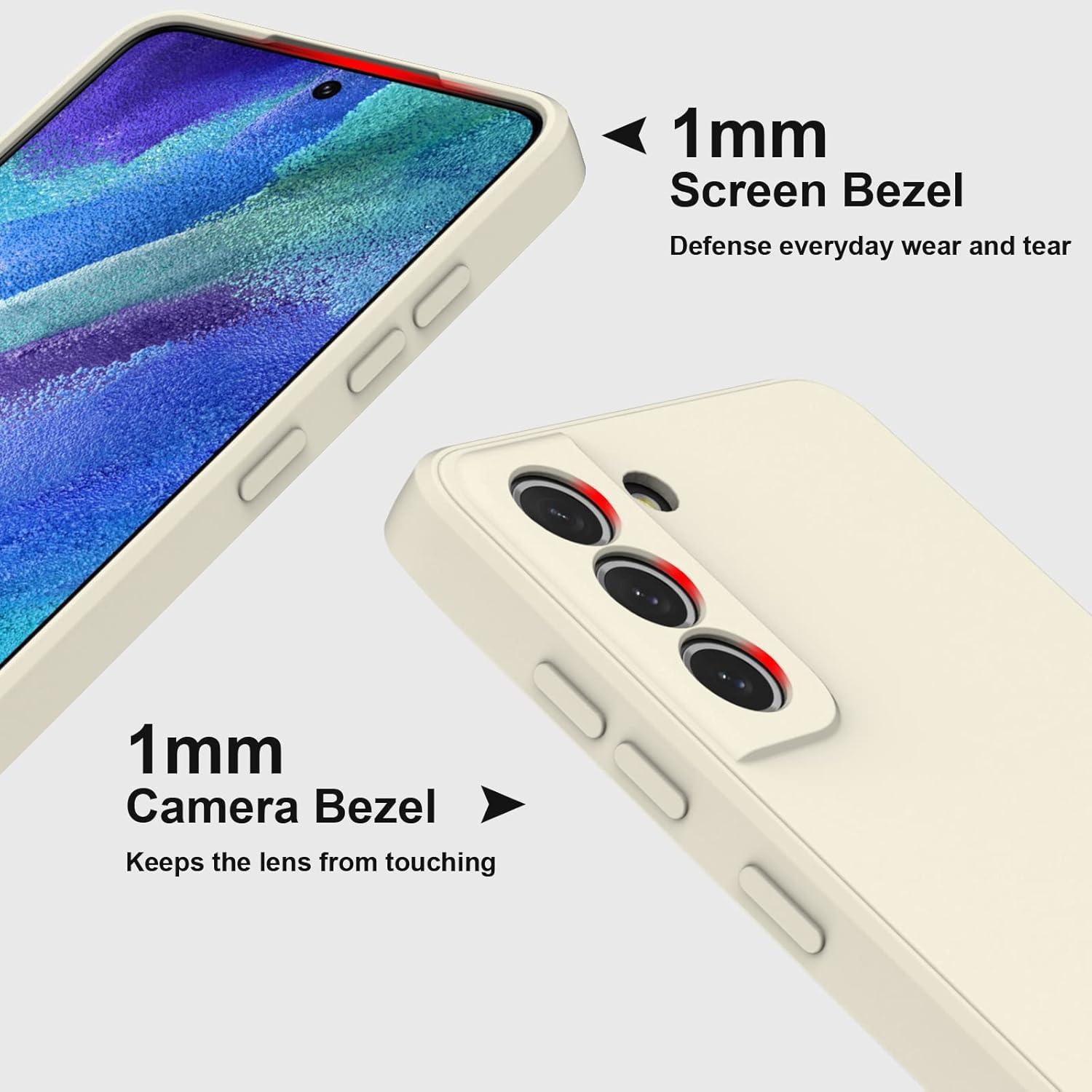 Funda de Silicona Líquida LEKEVO para Samsung Galaxy S21 FE 5G - Blanco Antiguo