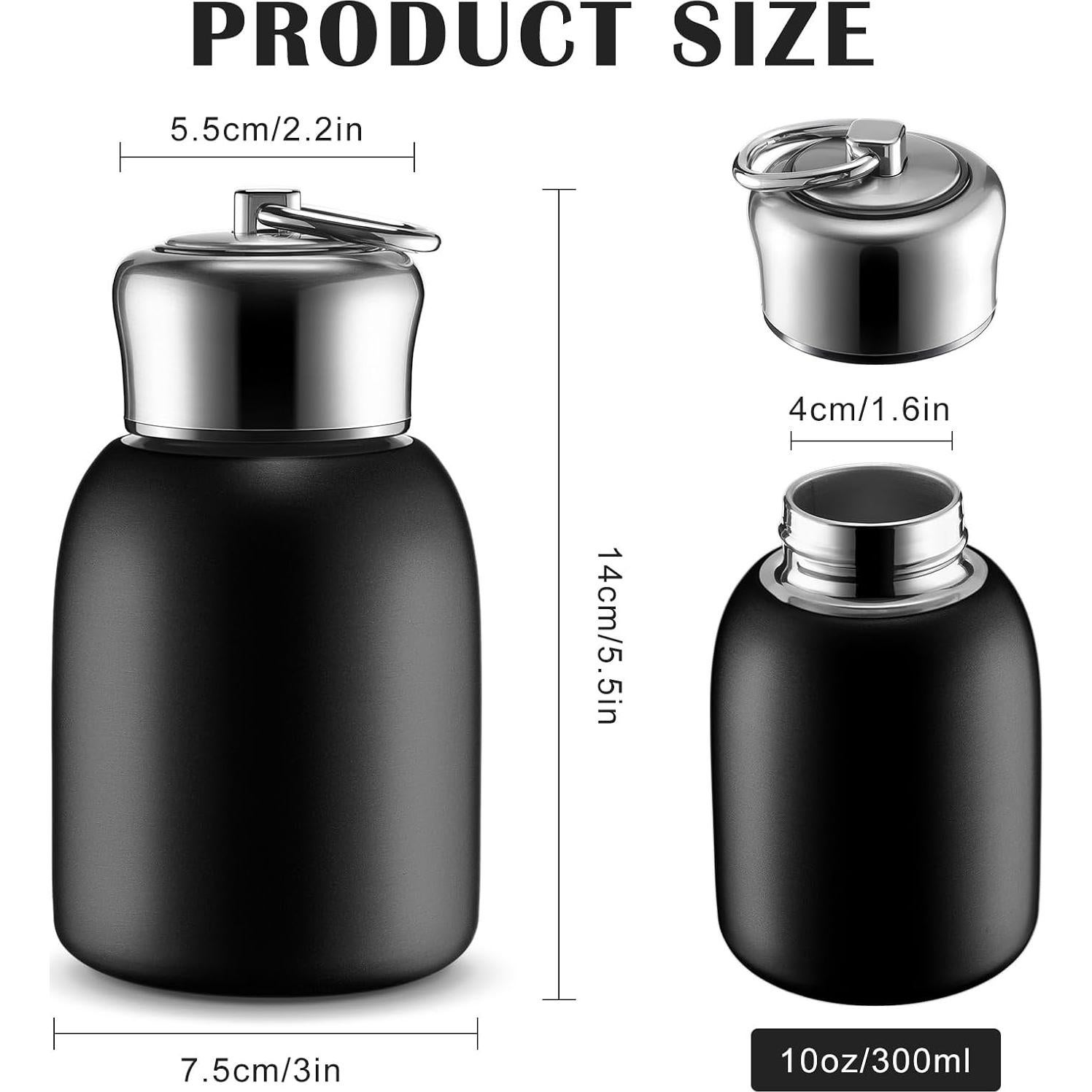 Botella de Agua Aislada Mifoci 300ml Acero Inoxidable Negra